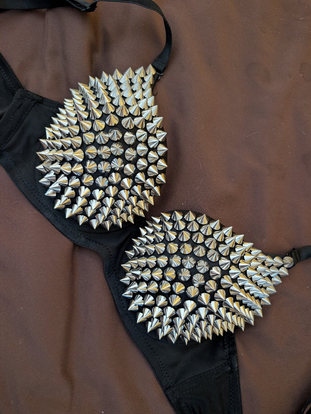 Black Spiked Stud Bra